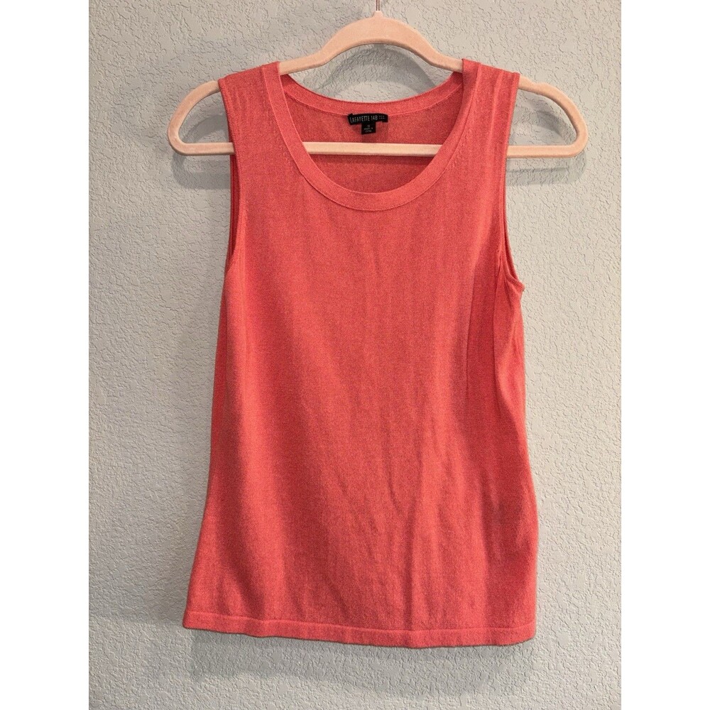 Lafayette 148 New York Coral Sleeveless Tank Blouse Women’s Small